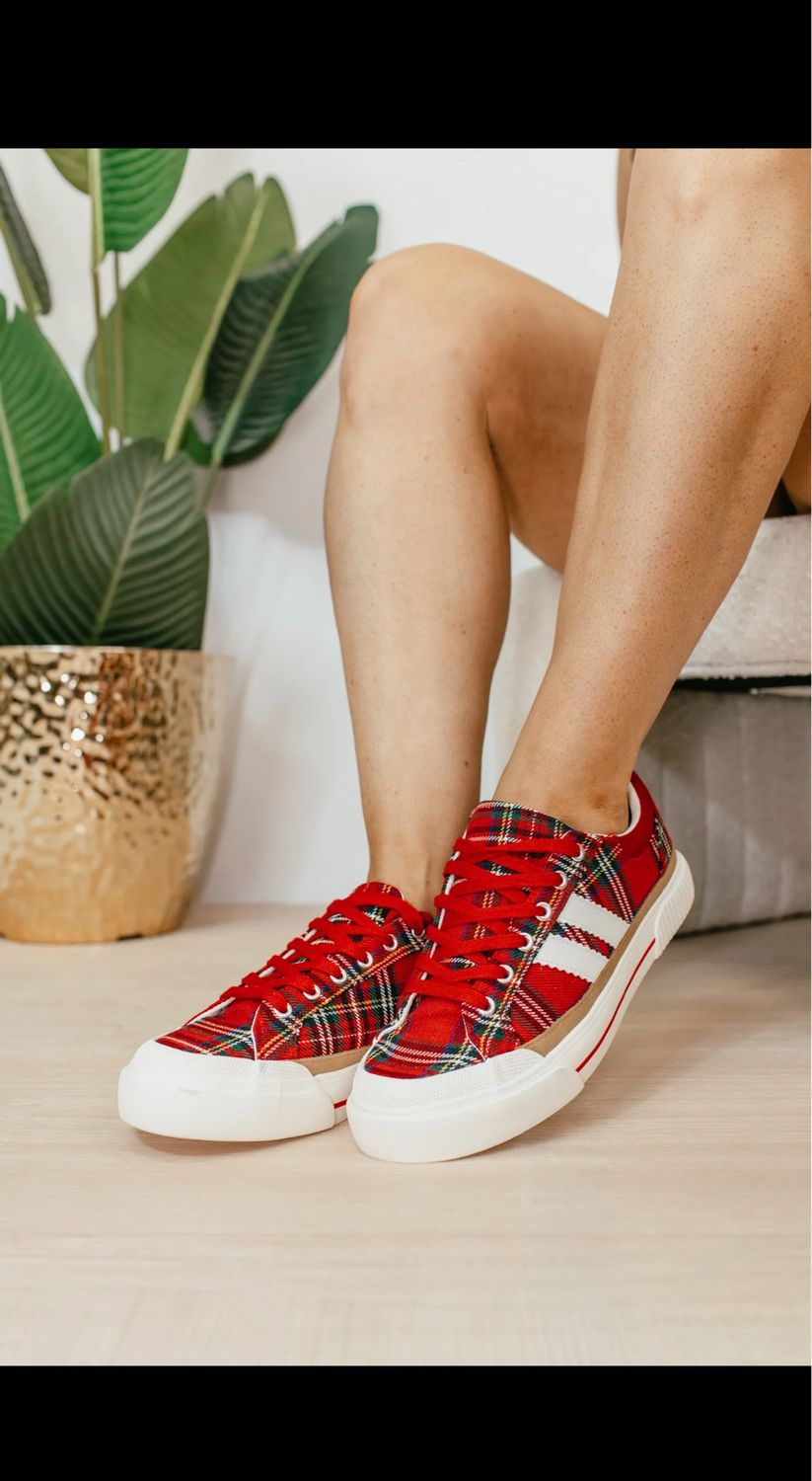 THAT'S HER -- RED PLAID SNEAKER THAT'S HER -- RED PLAID SNEAKER