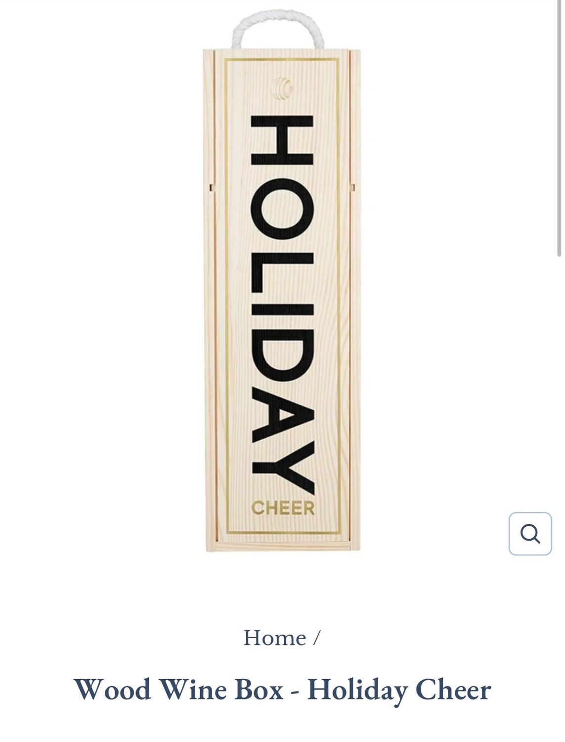 Wood Wine Box Holiday Cheer