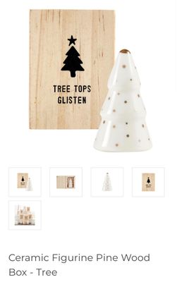 Ceramic Pine Wood Box - Angel