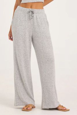 Ocean Drive Clothing Solid Hacci Wide Leg Pant - Heather Grey