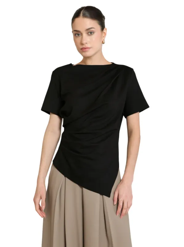 The Draped Asymmetrical T-Shirt by Black Tape The Draped Asymmetrical T-Shirt by Black Tape