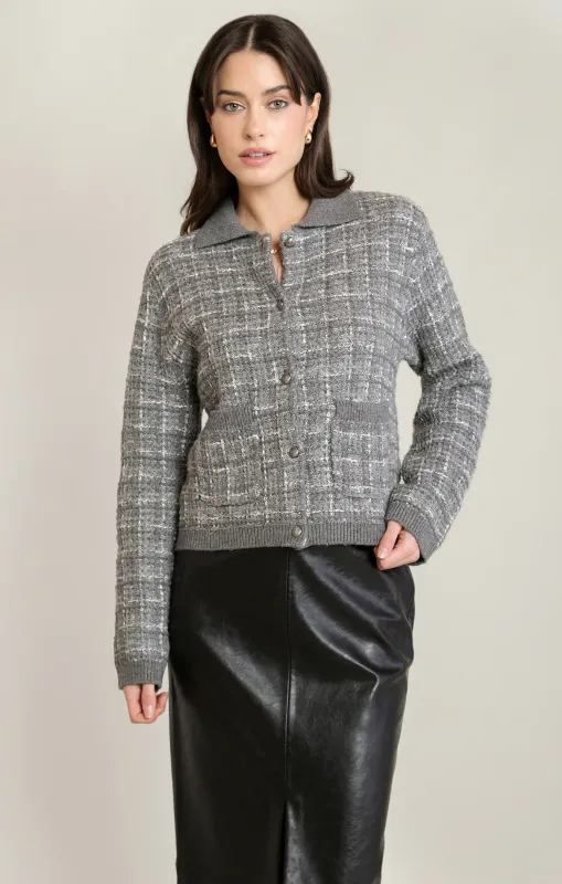 Black Tape Tweed Sweater Cardigan Black Tape Tweed Sweater Cardigan