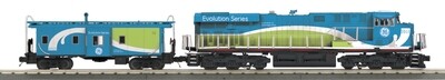 GE Demonstrator ES44AC Imperial Diesel and Caboose Set w/PS 3