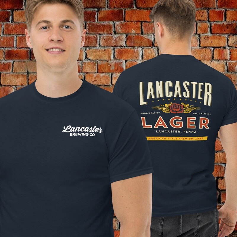 Short Sleeve Men's T-shirt - Front & Back Lancaster Lager