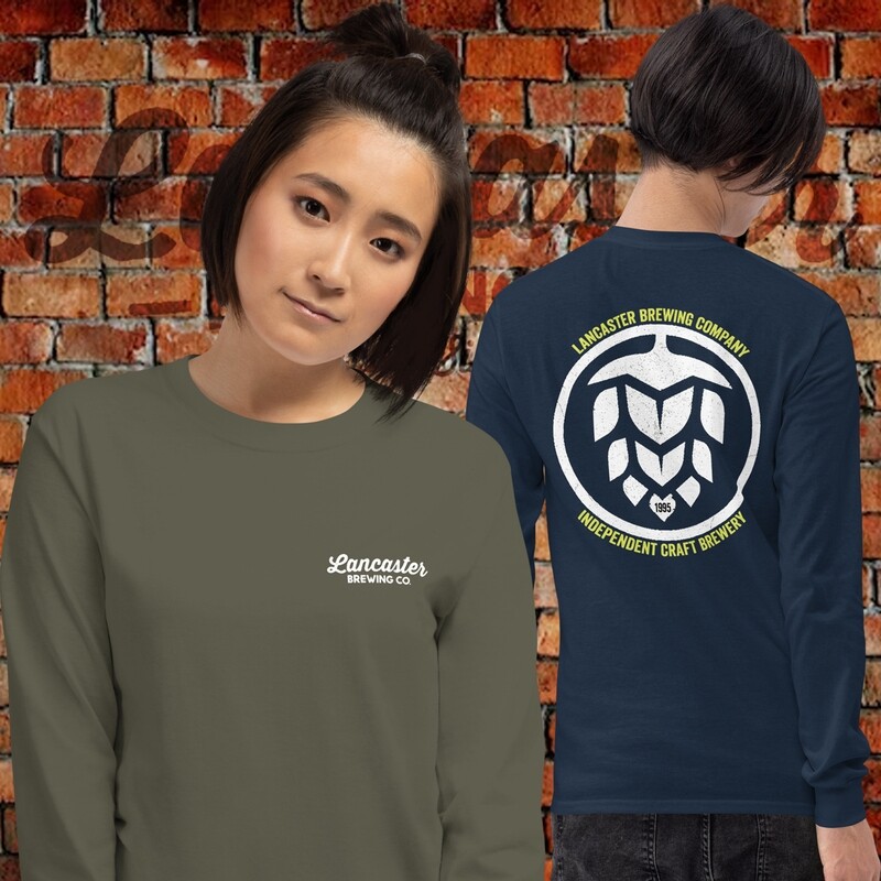 Long Sleeve Men's T-shirt - Front & Back Hop Logo
