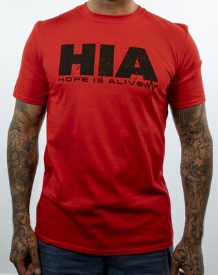 HIA T-Shirt red with black logo