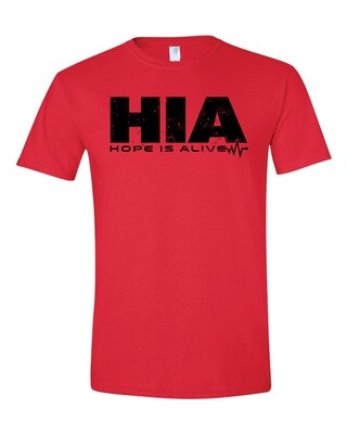 HIA T-Shirt red with black logo