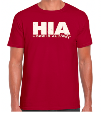 OU Red HIA T-Shirt with white logo