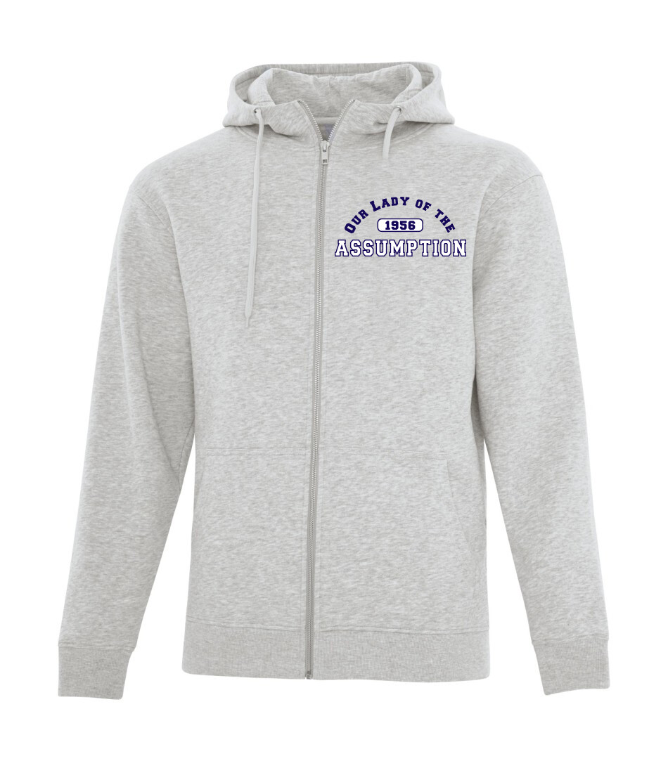 ATC™ ESACTIVE Core Full Zip Hooded Sweatshirt, Color: Athletic Grey, Design Choice (Front): Design 1