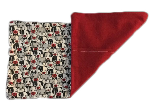 Dogs and Red Flannel Wheat Bag