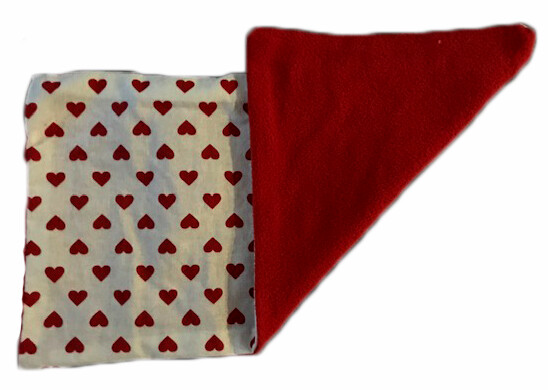 Red Cotton Hearts and Red Flannel Wheat Bag