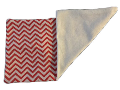 Red Chevron and White Flannel Wheat Bag