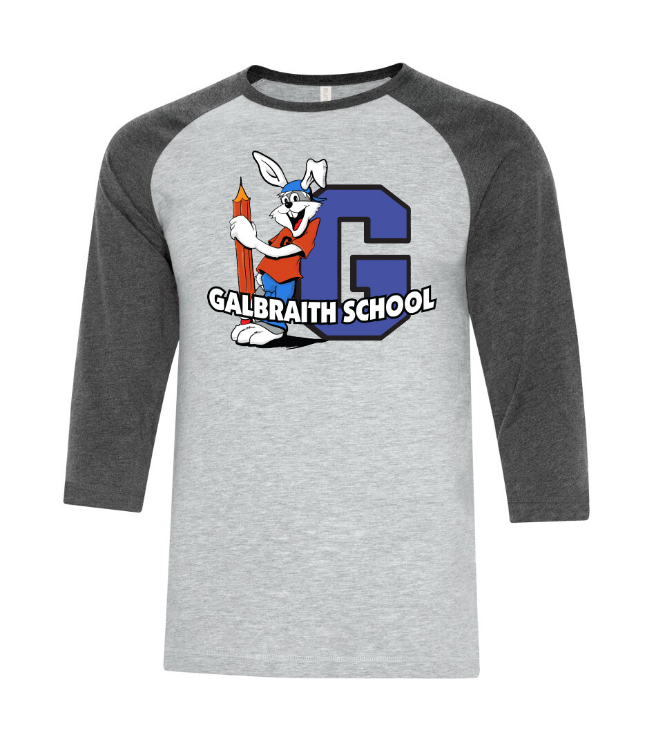 ATC™ EUROSPUN Ring Spun Baseball Tee, Color: Athletic Grey/ Charcoal Heather Sleeves, Design Choice: Design 1