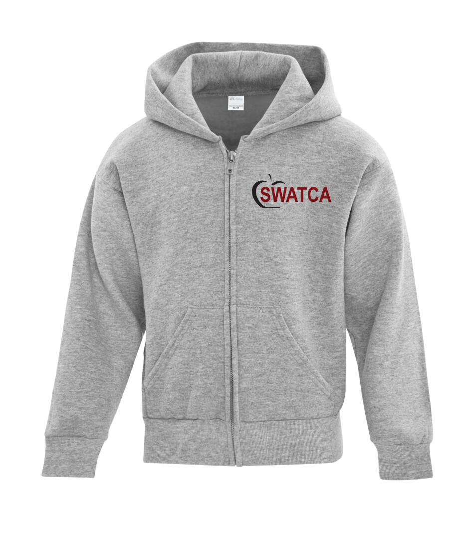 ATC™ EVERYDAY Fleece Full Zip Hooded Sweatshirt, Color: Athletic Grey, Design Choice: Design 1