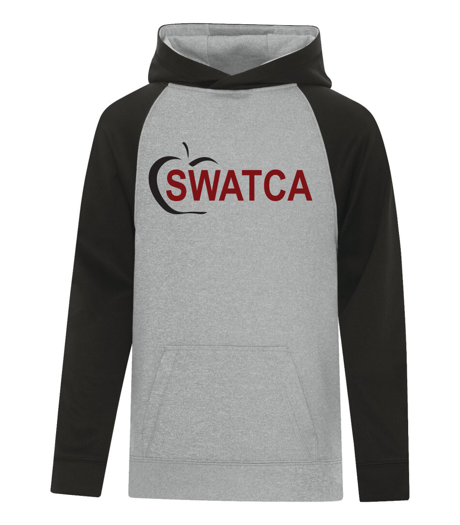 ATC™ GAME DAY Two Tone Hooded Sweatshirt, Color: Athletic Grey body/black sleeves, Design Choice: Design 1