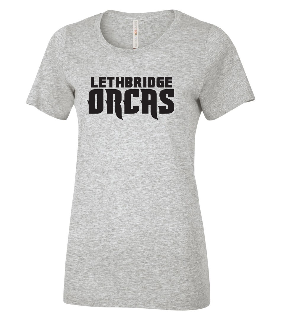 ATC™ EUROSPUN® RING SPUN LADIES' TEE, Color: Athletic Grey, Design Choice: Design 1