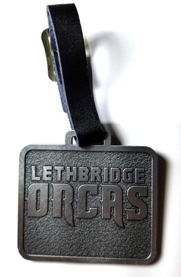 2.5" metal Orca bag tag