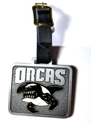 2.5&quot; metal Orca bag tag