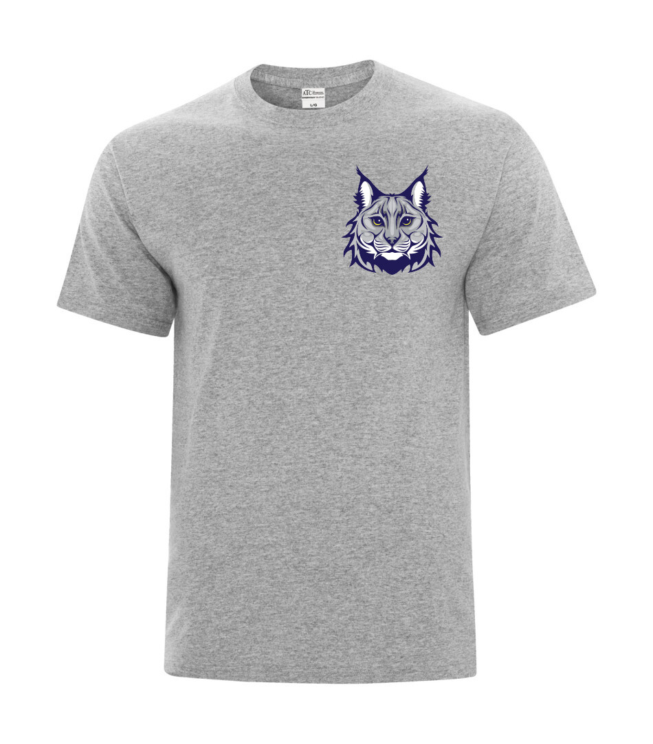 ATC Everday Cotton Blend Tee, Design Choice: Design 1, Color: Athletic Grey, Logo left breast: Yes