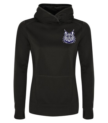 ATC™ GAME DAY Fleece Hooded Ladies&#39; Sweatshirt, Color: Black, Design Choice: Design 1, Left Breast Print: Yes