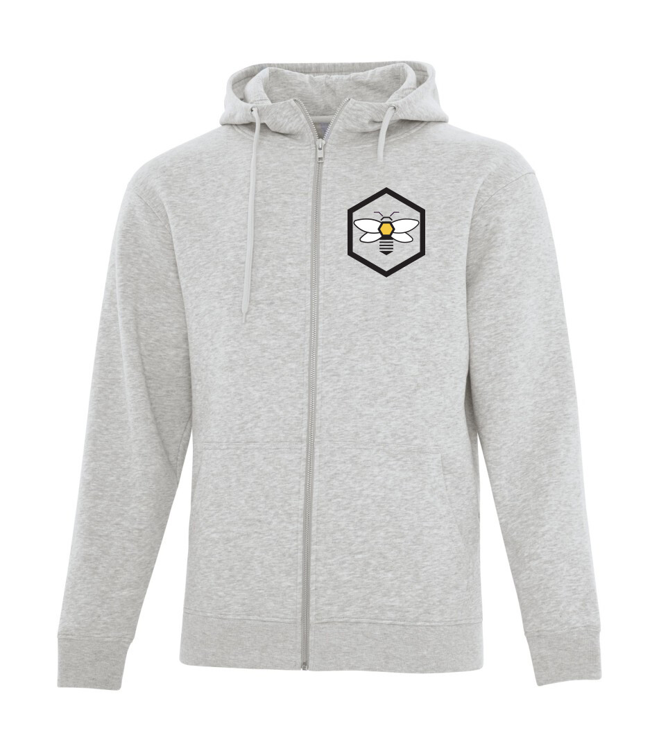 ATC ESACTIVE Core Full Zip Hooded Sweatshirt, Color: Athletic Grey, Design Choice: Design 3 Left Breast