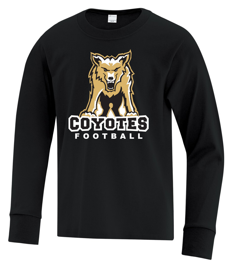 ATC™ EVERYDAY Cotton Long Sleeve Youth and Adult Tee, Color: Black, Design Choice: Design 1