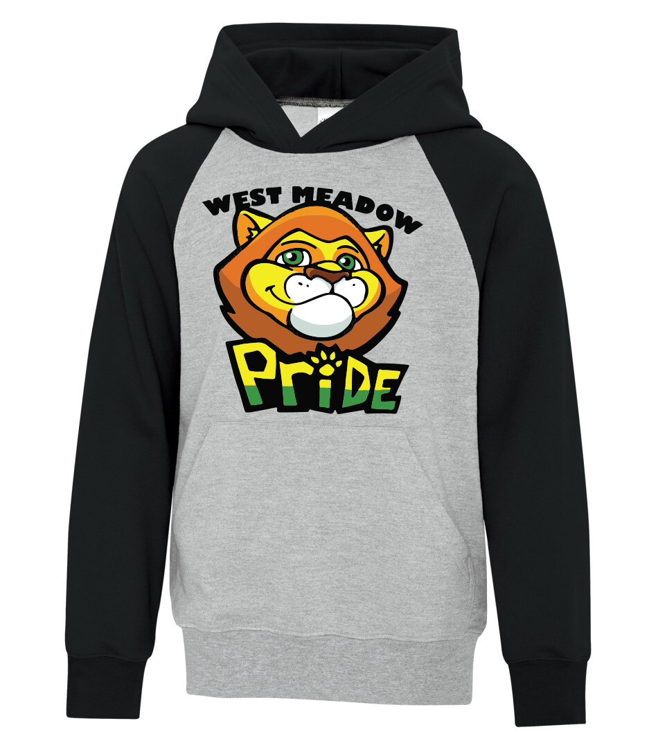 ATC™ EVERYDAY Fleece Two Tone Hooded Sweatshirt, Color: Athletic Heather/ Black Sleeves, Design Choice: Design 1