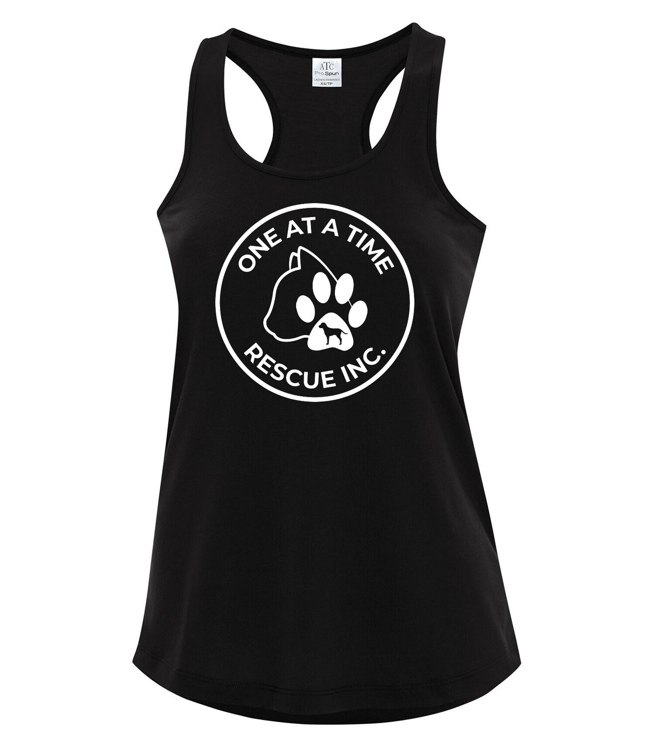 ATC™ PRO SPUN™ RACERBACK LADIES&#39; TANK. ATC3604L, Color: Black, Design Choice: Design 1