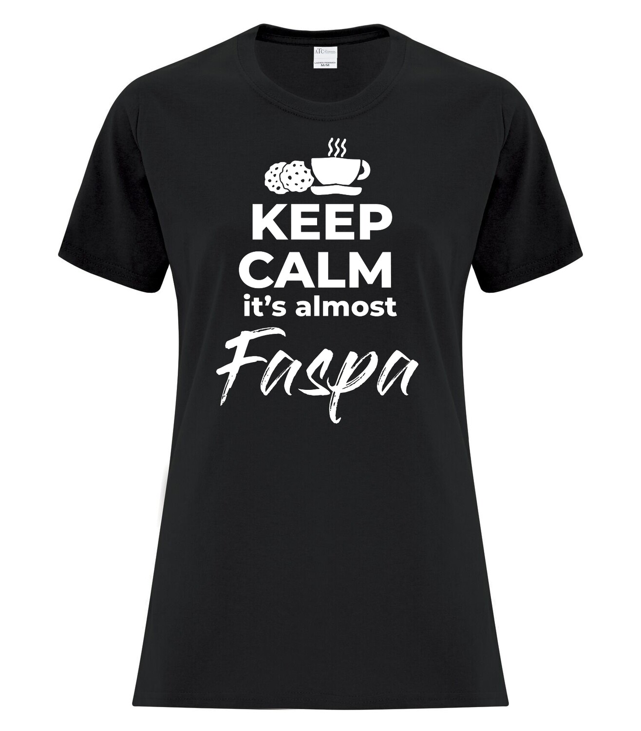 Faspa Cotton Ladies&#39; Tee, Color: Black, Design Choice: Faspa design 1