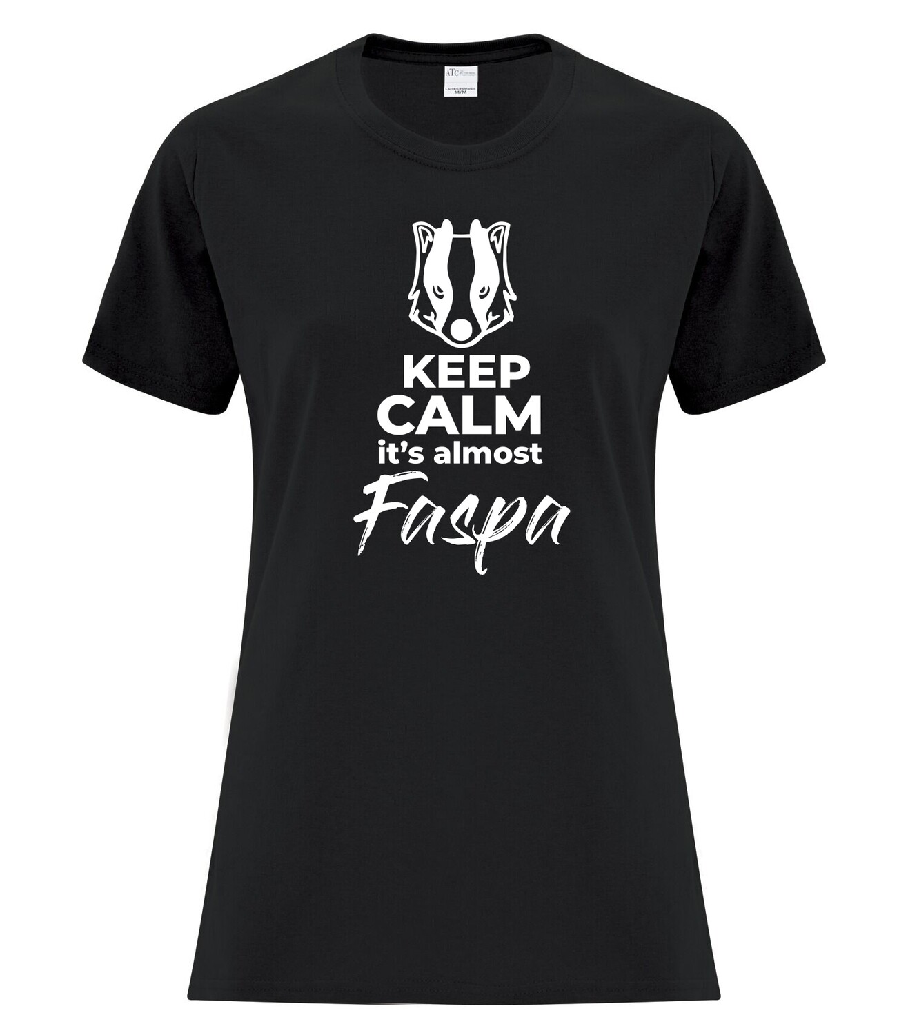 Faspa Cotton Ladies&#39; Tee, Color: Black, Design Choice: Faspa Design