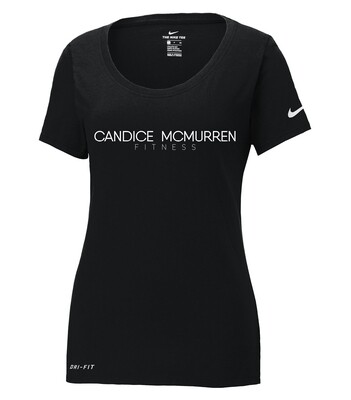 NIKE Dri-FIT COTTON/POLY SCOOP NECK LADIES' TEE.