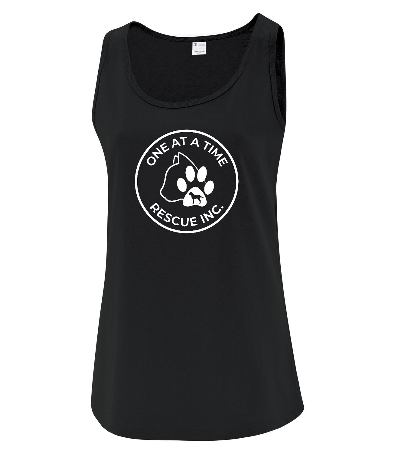 ATC™ EVERYDAY COTTON LADIES&#39; TANK TOP. ATC1004L, Color: Black, Design Choice: Design 1