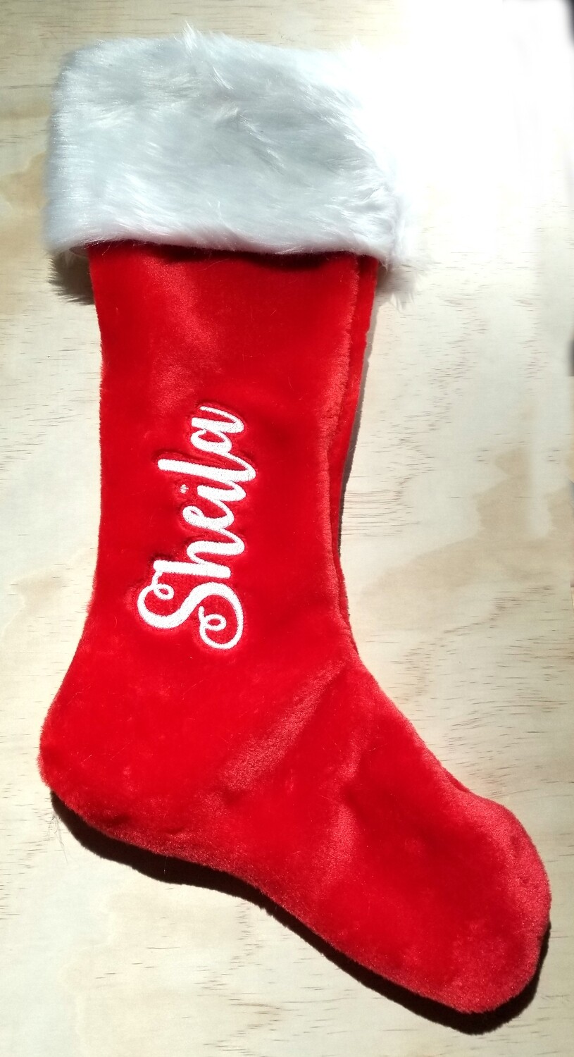 Customizable Hand Made Faux Fur Stocking