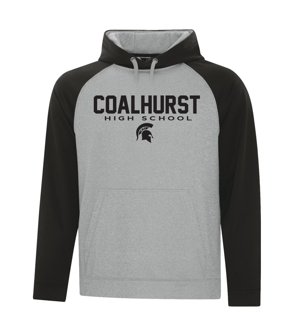 ATC™ GAME DAY™ Adult and Youth Fleece Two Tone Hooded Sweatshirt, Color: Athletic Grey/ Black sleeves, Design Choice: Design 1