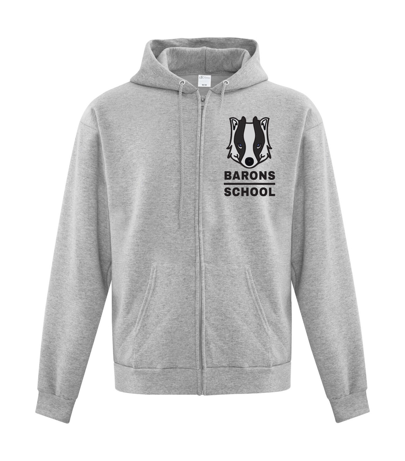 ATC™ EVERYDAY Fleece Full Zip Youth Hooded Sweatshirt, Color: Athletic Grey