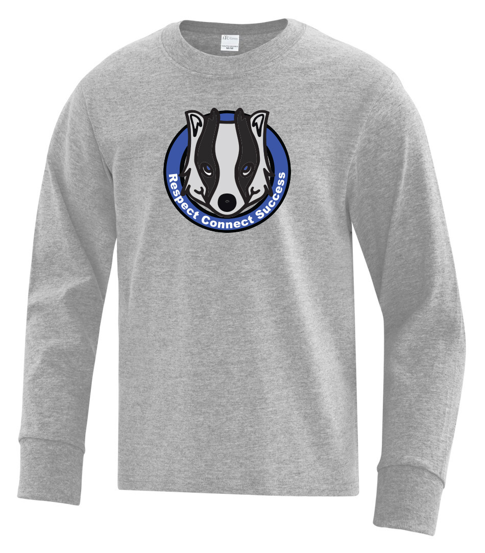 ATC™ EVERYDAY COTTON LONG SLEEVE TEE, Color: Athletic Grey, Design Choice: Design 1