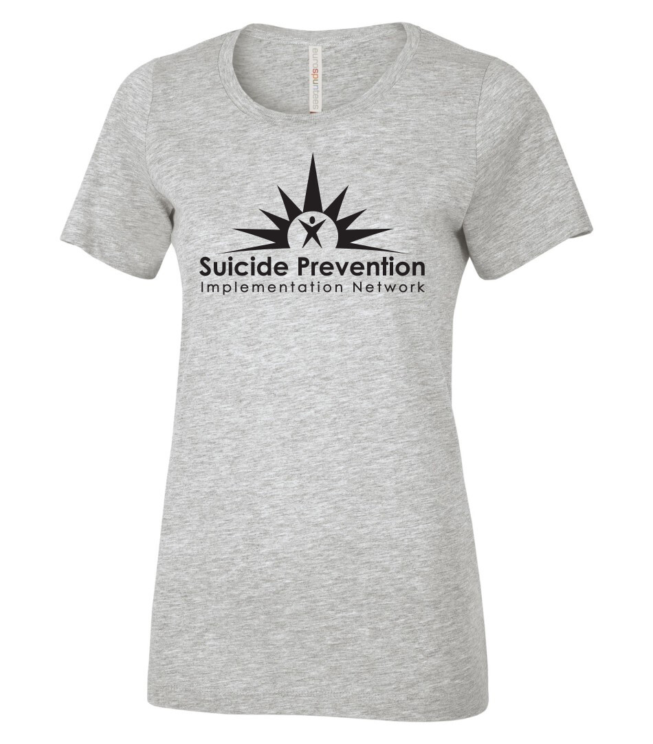 Suicide Prevention Implementation Network RING SPUN LADIES' TEE Suicide Prevention Implementation Network RING SPUN LADIES' TEE, Color: Athletic Grey, Select Design Details: Full Front Print