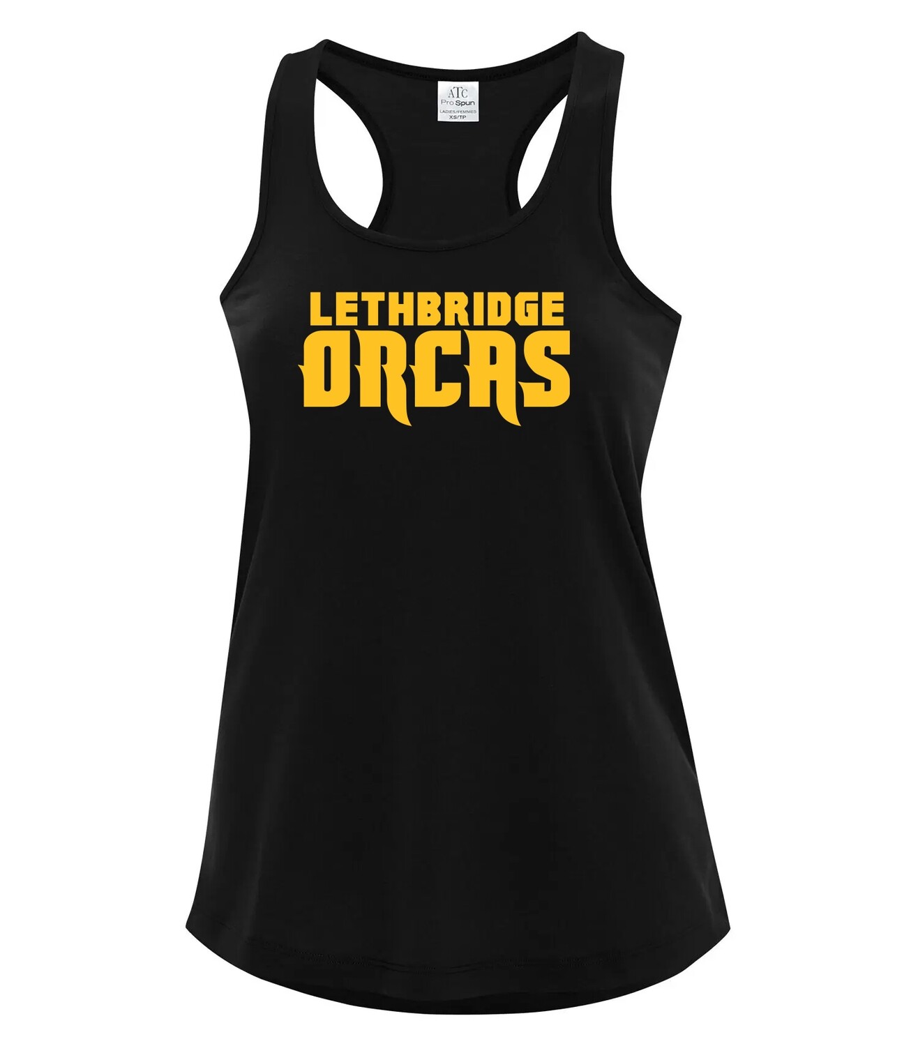 ATC™ PRO SPUN™ RACERBACK LADIES' TANK, Color: Black, Design Choice: Design 1
