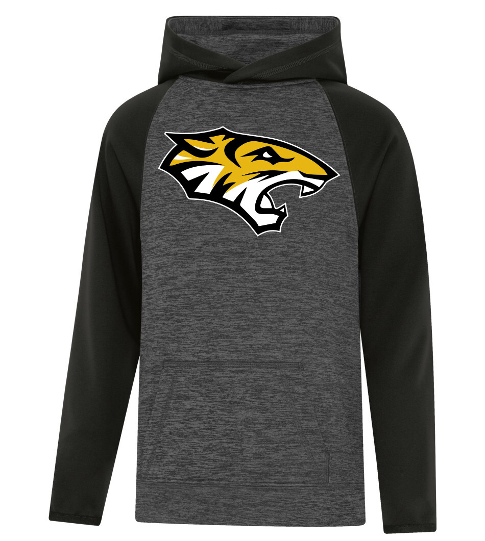 ATC™ Dynamic Heather Two Tone Hooded Sweatshirt, Color: Charcoal Dynamic/ Black, Design Choice: Design 1