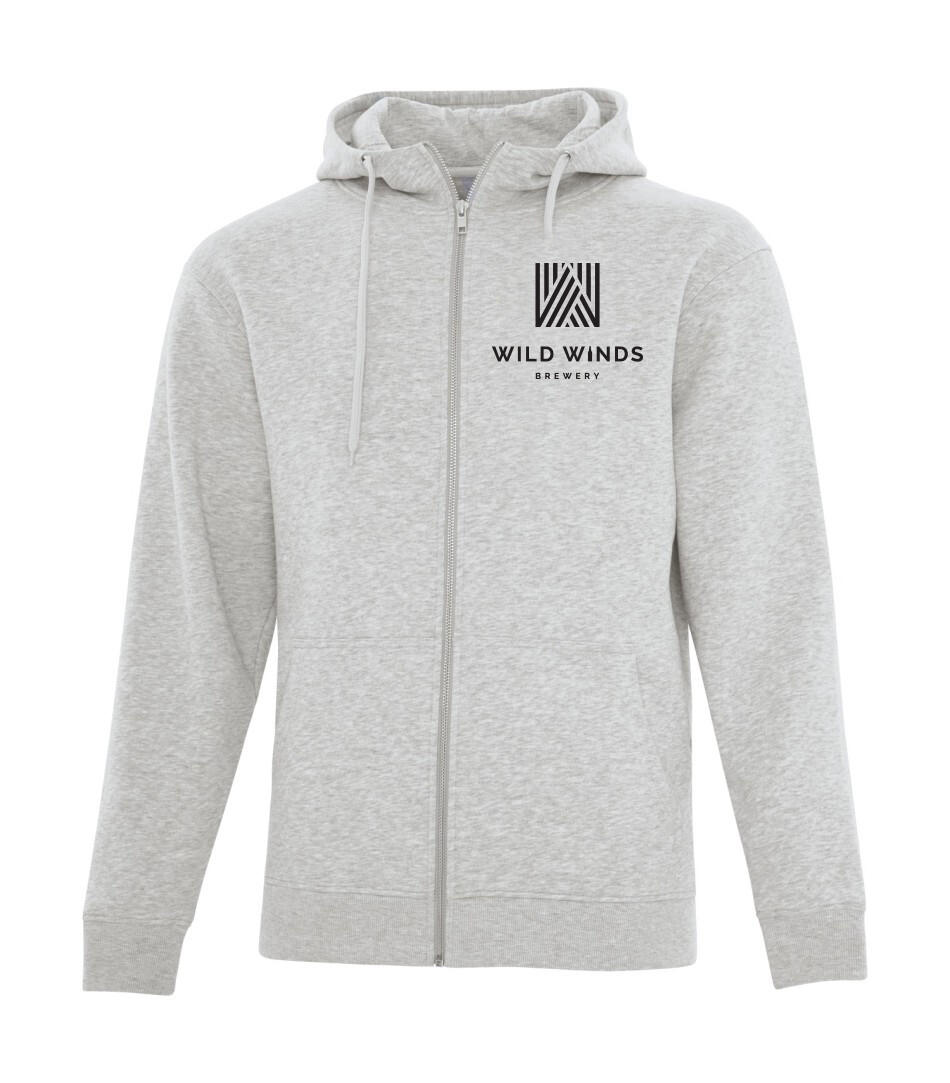 ATC ESACTIVE Core Full Zip Hooded Sweatshirt, Color: Athletic Grey, Print and Color: Design 1 Black/White
