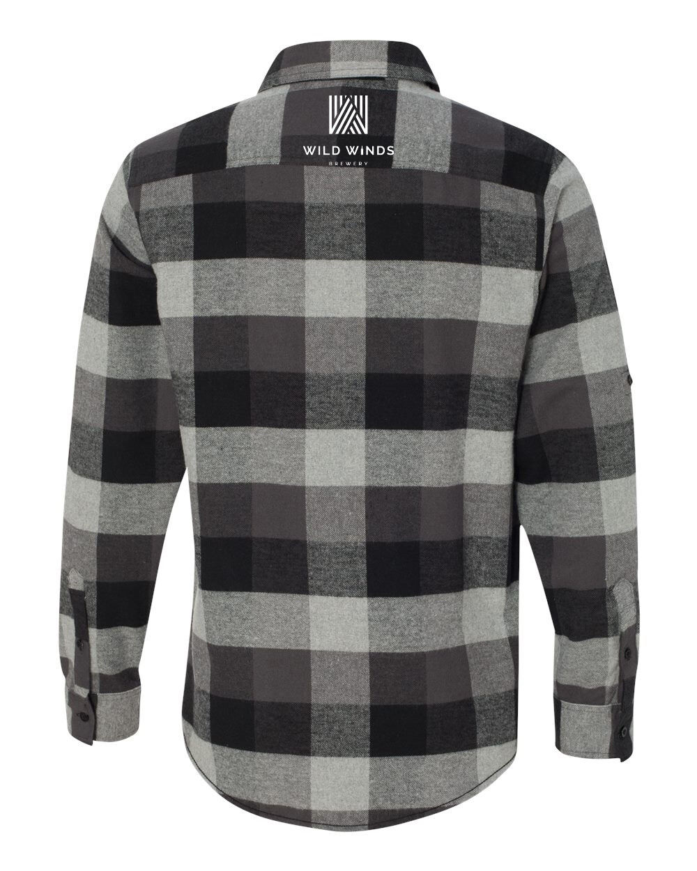 Yarn-Dyed Long Sleeve Flannel Shirt, Color: Black/Grey