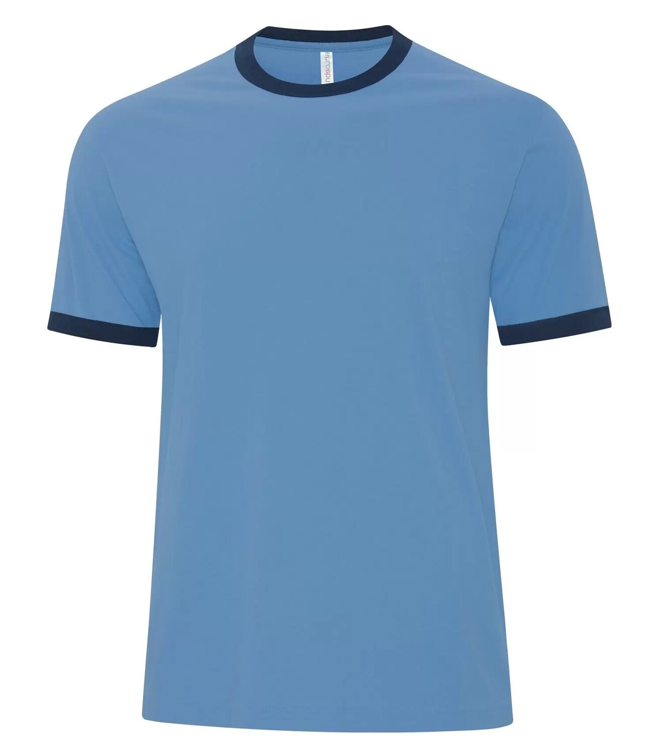 ATC™ EUROSPUN® RINGER TEE, Color: Carolina Blue/Navy