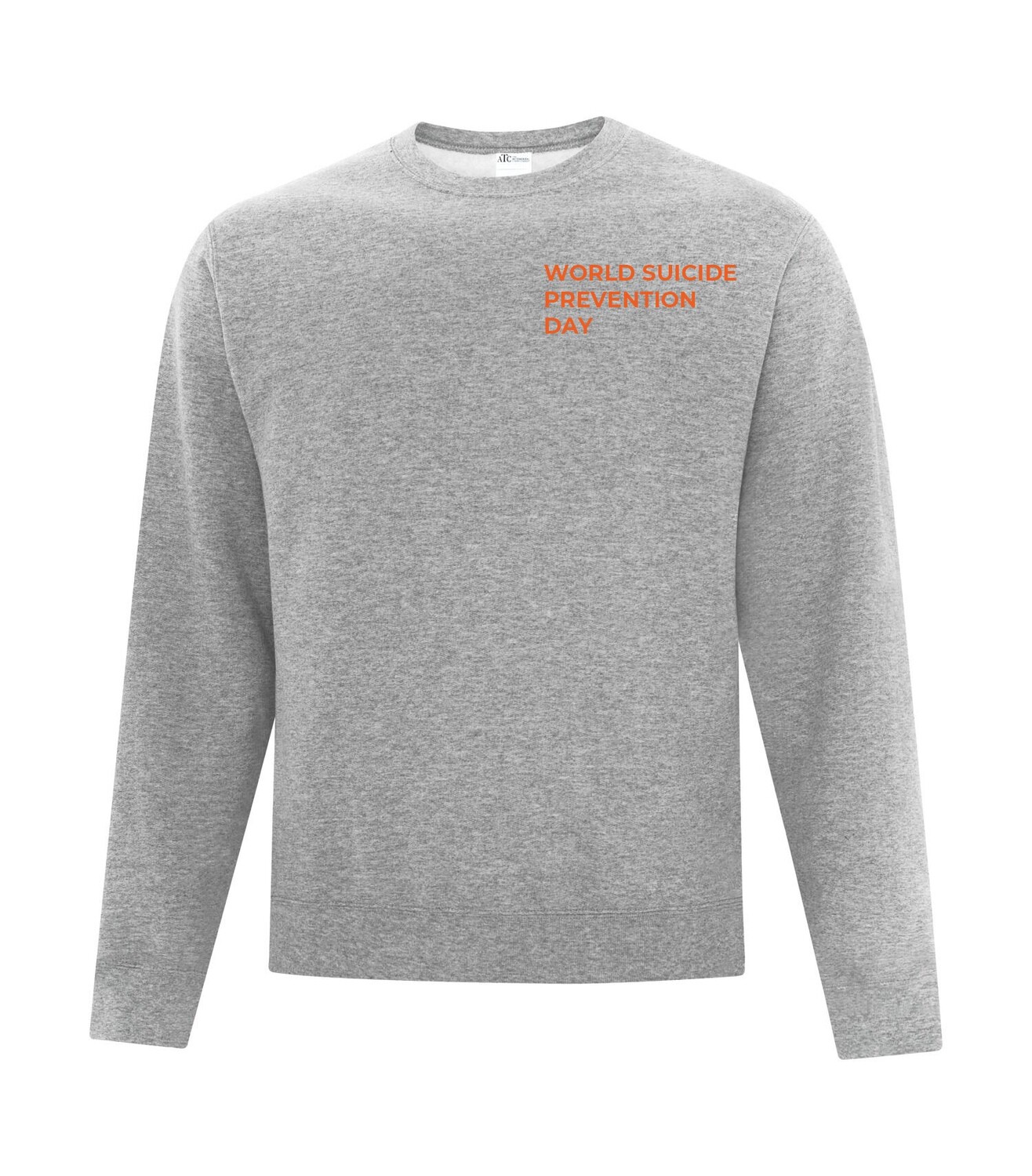 World Suicide Prevention Day CREWNECK SWEATSHIRT World Suicide Prevention Day CREWNECK SWEATSHIRT, Color: Athletic Heather, Select Design Details: Left breast plus back print, Show Back Print?: No thank you