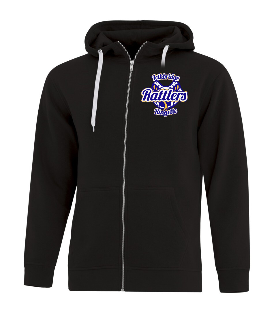 ATC ESACTIVE Core Full Zip Hooded Sweatshirt, Color: Black, Design Choice: Left breast print