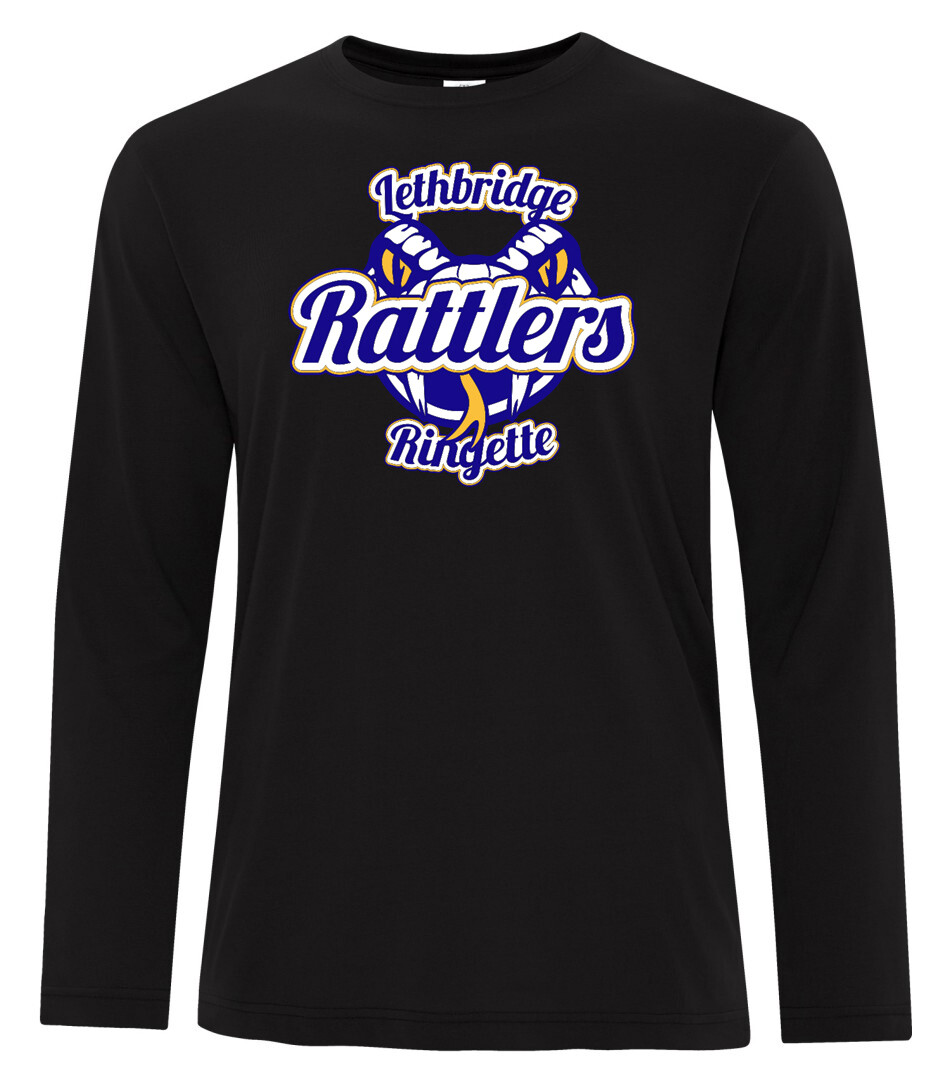 ATC™ PRO SPUN™ Long Sleeve Tee, Color: Black, Design Choice: Full front print