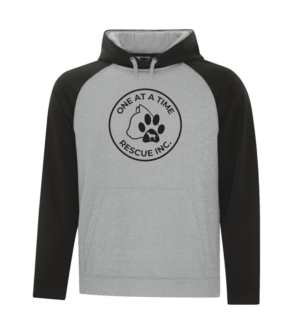 ATC™ GAME DAY™ Fleece Two Tone Hooded Sweatshirt, Color: Athletic Grey/ Black sleeves, Design Choice: Design 1