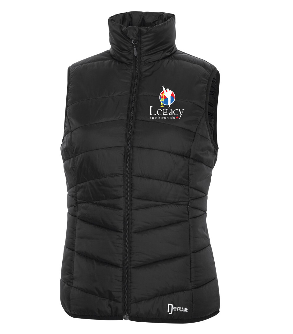 DRYFRAME® DRY TECH Insulated Ladies&#39; Vest, Color: Black, Design Choice: Design 4