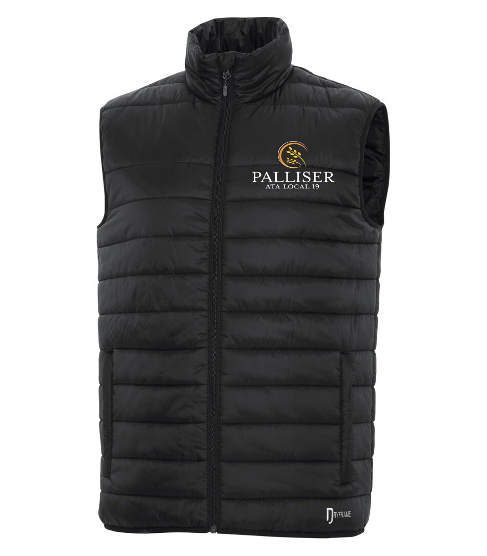 DRYFRAME® DRY TECH Insulated Vest, Color: Black, Design Choice: Palliser ATA logo