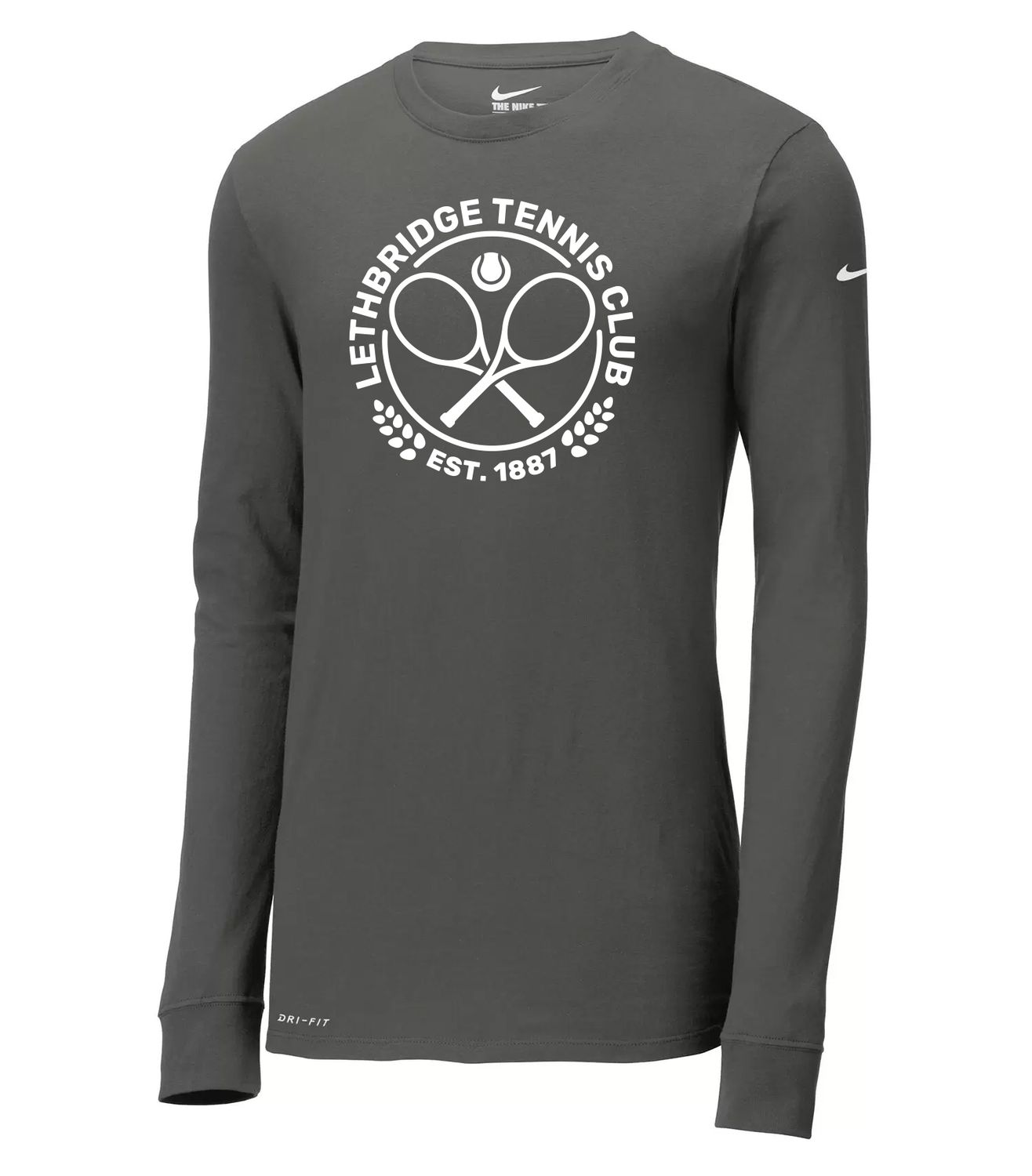 NIKE Dri-FIT COTTON/POLY LONG SLEEVE TEE.