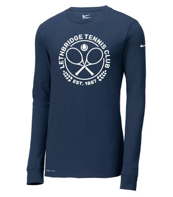 NIKE Dri-FIT COTTON/POLY LONG SLEEVE TEE.